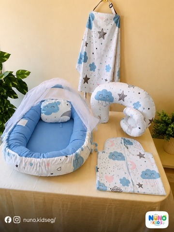 First-Time Mom Bundle - Stars Blue