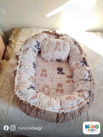 بيبي نيست تيدي بيج للمواليد الجدد | Baby Nest Beige Teddy - Nuno Kids